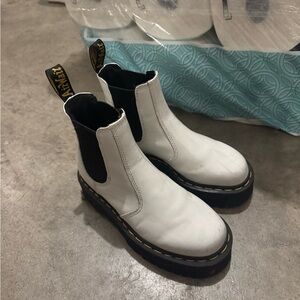 Dr. Martens White and Black Chelsea Boots